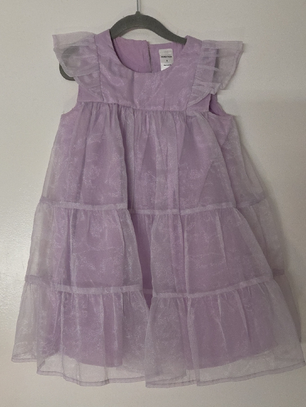 Nordstrom Lavender Tulle Tiered Party Dress for Girls